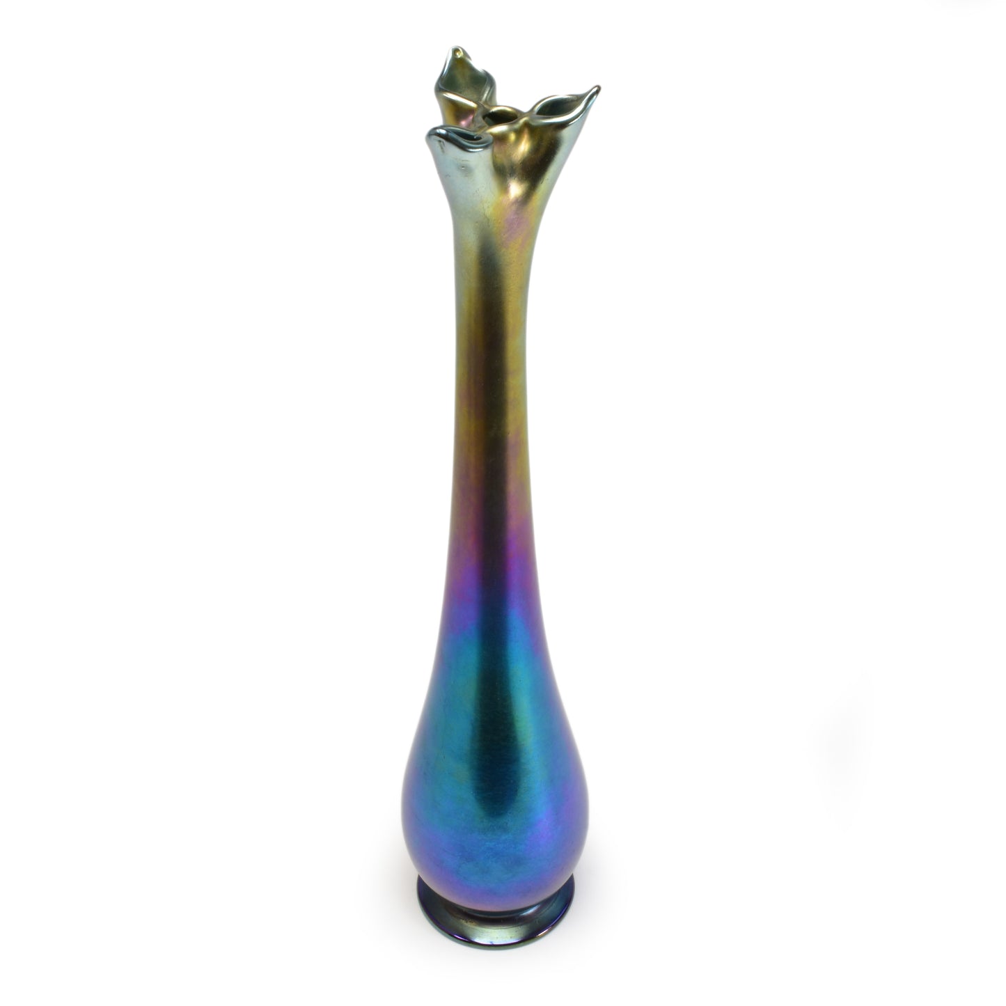 Blue Favrile Glass 4 flower vase RESERVED