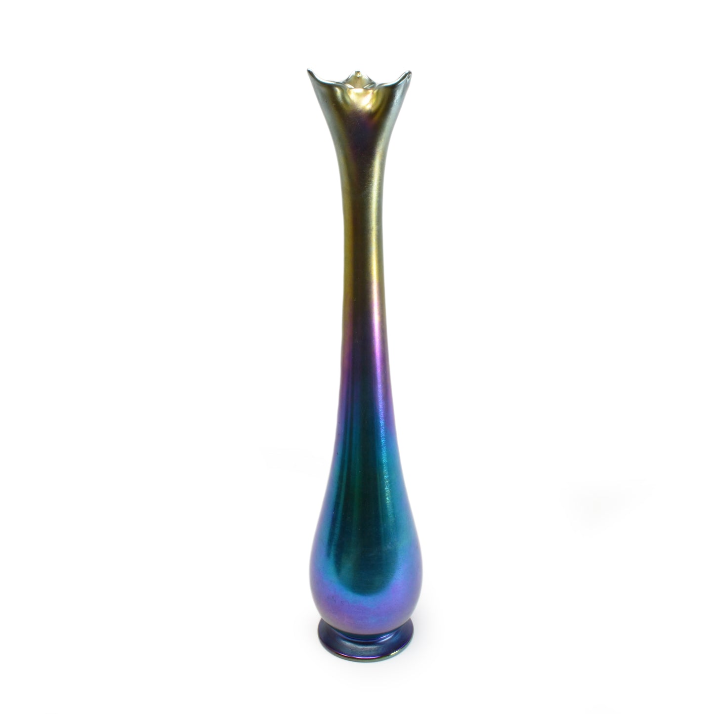 Blue Favrile Glass 4 flower vase